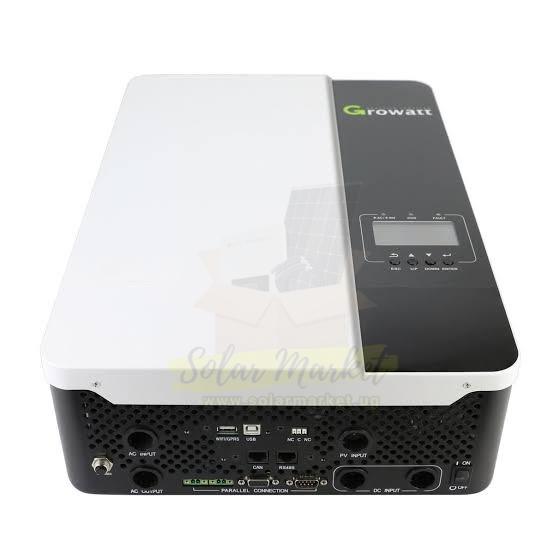 Growatt 5kVA 5000W Hybrid Inverter for Home and Small Business Backup 48VDC 230VAC Output MPPT 120-430VDC Expandable to 6 Units IP20 (SPF-5000-ES)