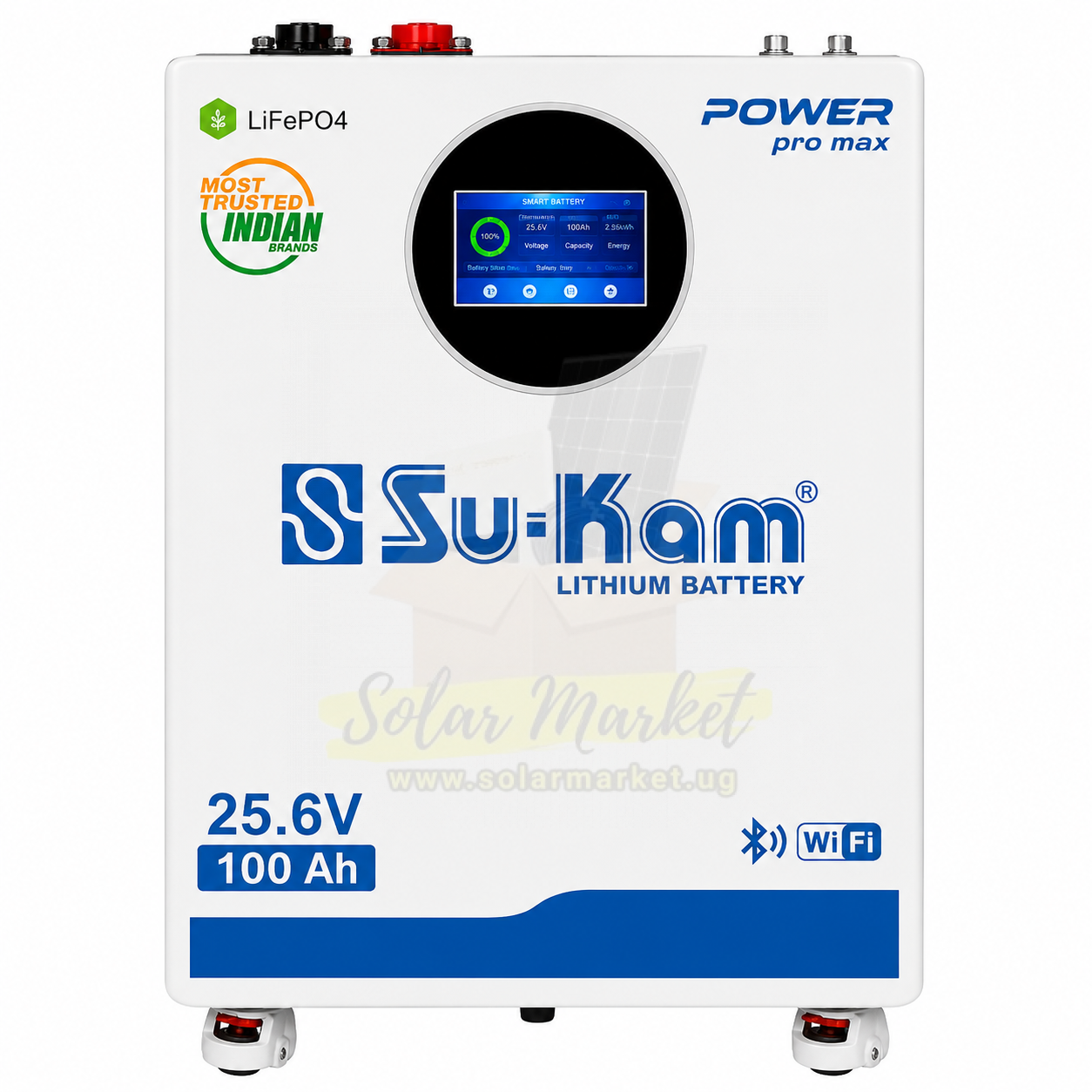 Sukam 15.4kWh LiFePO4 Solar Battery for Home and Small Business Backup 51.2V 300Ah Low Voltage Stackable 1-15 Parallel CAN/RS485 Communication IP21 8000 Cycles (PPM300-51)
