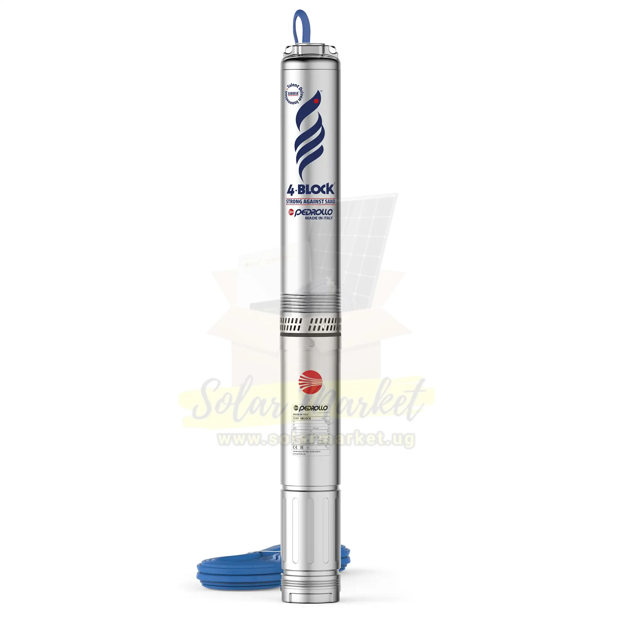 Pedrollo 4BLOCK Submersible Borehole Pump – 4" Close-Coupled Stainless Steel Pump with Floating Impellers | Domestic, Agricultural & Irrigation Use