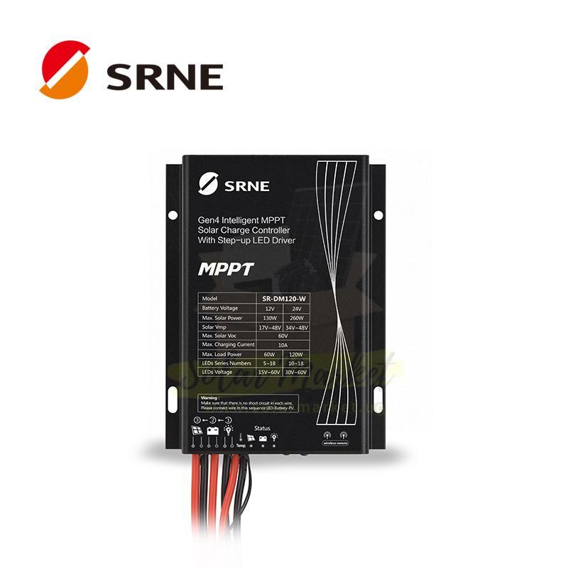 SRNE 20A MPPT Charge Controller 12V/24V Auto-Detect Battery 260W at 12V, 520W at 24V PV Input (DM200-W(G4)-B0)