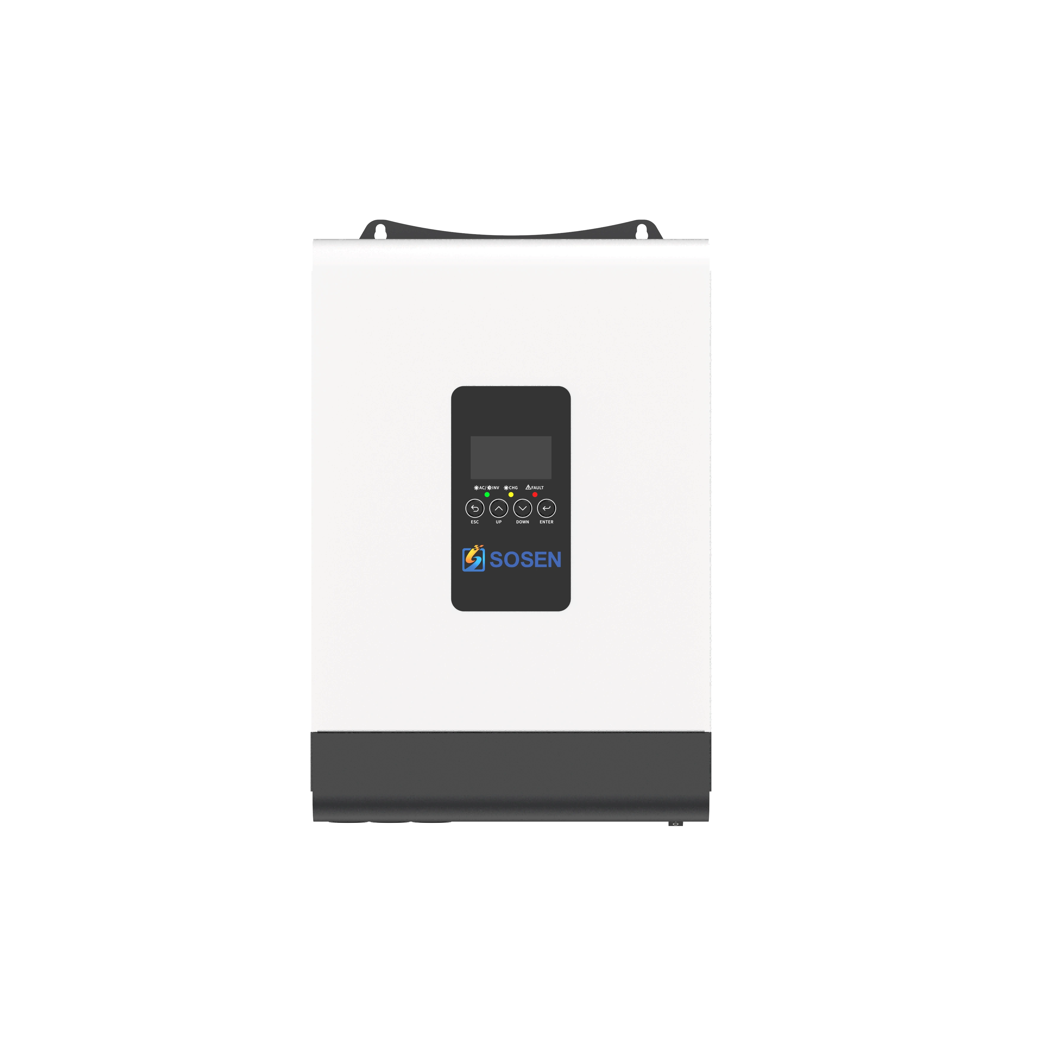 Sosen 5kW Hybrid Inverter for Home and Small Business Backup 48VDC 80A MPPT 120-430VDC 230VAC Output Parallel up to 9 Units LCD Display RS485 CAN (SSA-HL5K-P1EU)