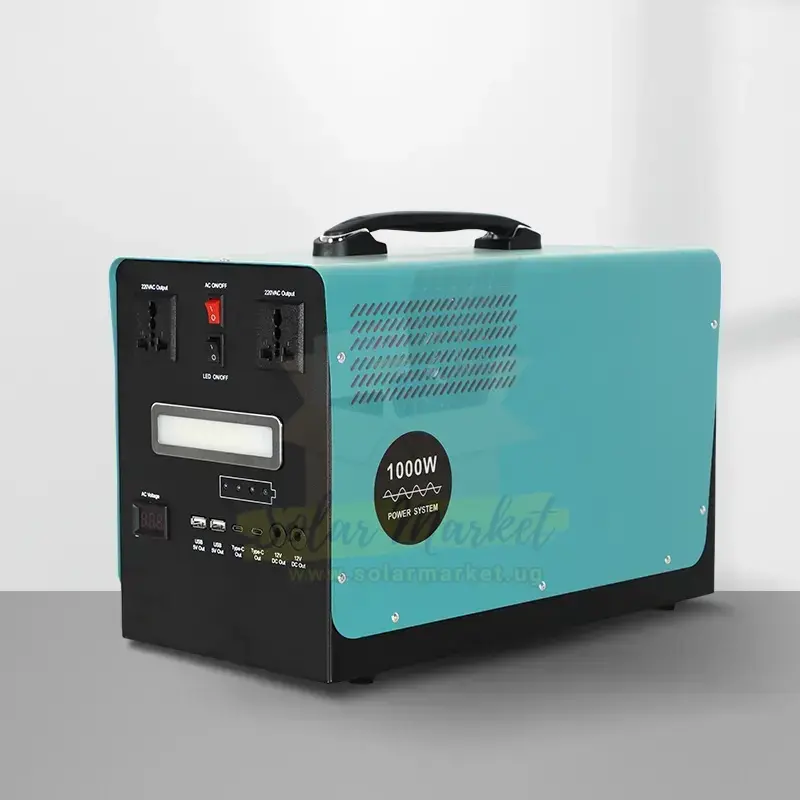Altop 1000W Portable Power Station for Home and Small Business Backup with 220VAC Input Charging, Metal Housing, 160 lm/W LED, 50000-Hour Lifespan, 3-Year Warranty (DQ1208B1000-57-56)