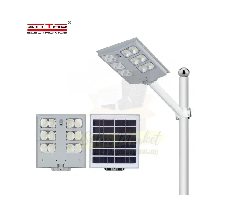 Altop 1000W Solar LED Street Light for Outdoor Area Lighting 6V 15W Polycrystalline Panel LiFePO4 3.2V 10AH Battery 160 lm/W ABS 3-5m Mounting Height 1 Year Warranty (0465A1000-01)
