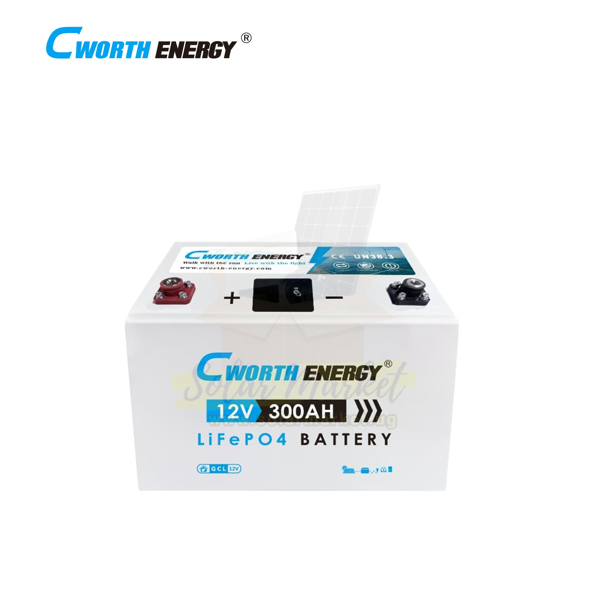 Cworth Energy GCL-12300 12V 300Ah Lithium Battery - 3 Years Warranty