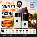 Felicity 10kWh Complete Solar Power System with 6kW Inverter, 10kWh Lithium Battery, 8 x 580W Solar Panels, Mounting Rails, DC/AC Cables, MC4 Connectors, DC Combiner Box, Trunking System & Complete Accessories