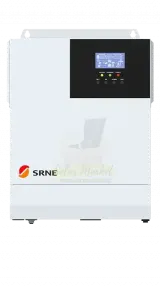 SRNE 3kW 24V Hybrid Inverter for Home and Small Business Backup Single-Phase 230VAC Output 1 MPPT 30-90VDC 60A Solar Charging 80A Grid Charging Fan Cooling IP20 2-Year Warranty (HF2430S60-108)