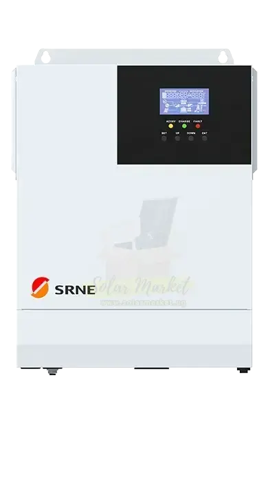 SRNE 3kW 24V Hybrid Inverter for Home and Small Business Backup Single-Phase 230VAC Output 1 MPPT 30-90VDC 60A Solar Charging 80A Grid Charging Fan Cooling IP20 2-Year Warranty (HF2430S60-108)