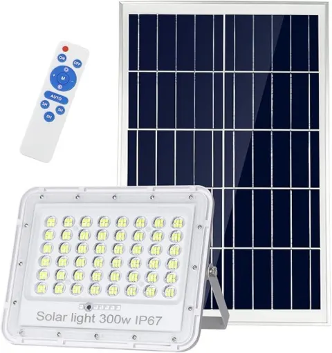 Masrcorp 400W Solar Flood Light with Light Control and Remote Control for Outdoor Area Lighting (BFW400)