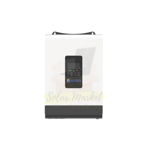 Sosen 5kW Hybrid Inverter for Home and Small Business Backup 48VDC 80A MPPT 120-430VDC 230VAC Output Parallel up to 9 Units LCD Display RS485 CAN (SSA-HL5K-P1EU)