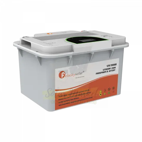 Felicity 12V 200Ah Lithium Solar Battery for Home and Small Business Backup 2.56kWh Energy 6000 Cycles DOD95% Up to 16 in Parallel FelicitySolar Inverter Communication (FLA12200)