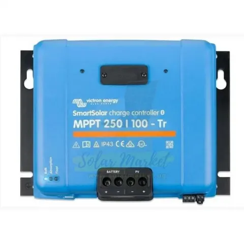 Victron SmartSolar MPPT 250/100 VE.Can 100A 12/24/48V Solar Charge Controller for Off-Grid Systems, 250V PV, 5800W at 48V, Bluetooth