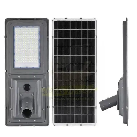 SRNE 200W Solar Street Light with 60Ah Lithium Battery for Outdoor Area Lighting ABS+Optical Reflector 220 LED Beads (BS200)
