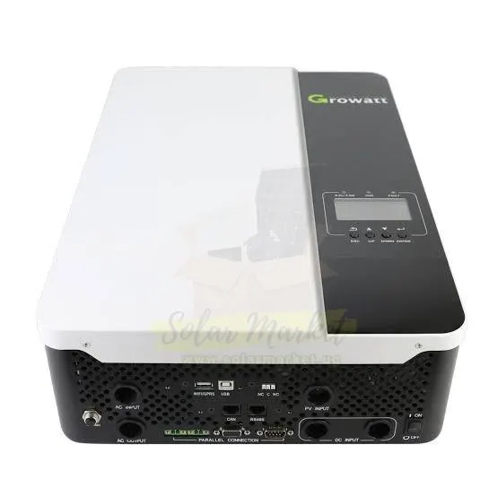 Growatt 5kVA 5000W Hybrid Inverter for Home and Small Business Backup 48VDC 230VAC Output MPPT 120-430VDC Expandable to 6 Units IP20 (SPF-5000-ES)