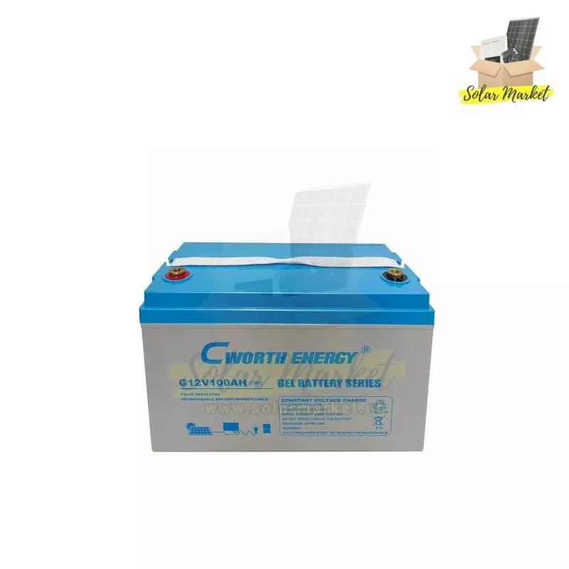Cworth Deep Cycle Gel Battery 100Ah 12V For Reliable Solar Power Safe Long Lasting