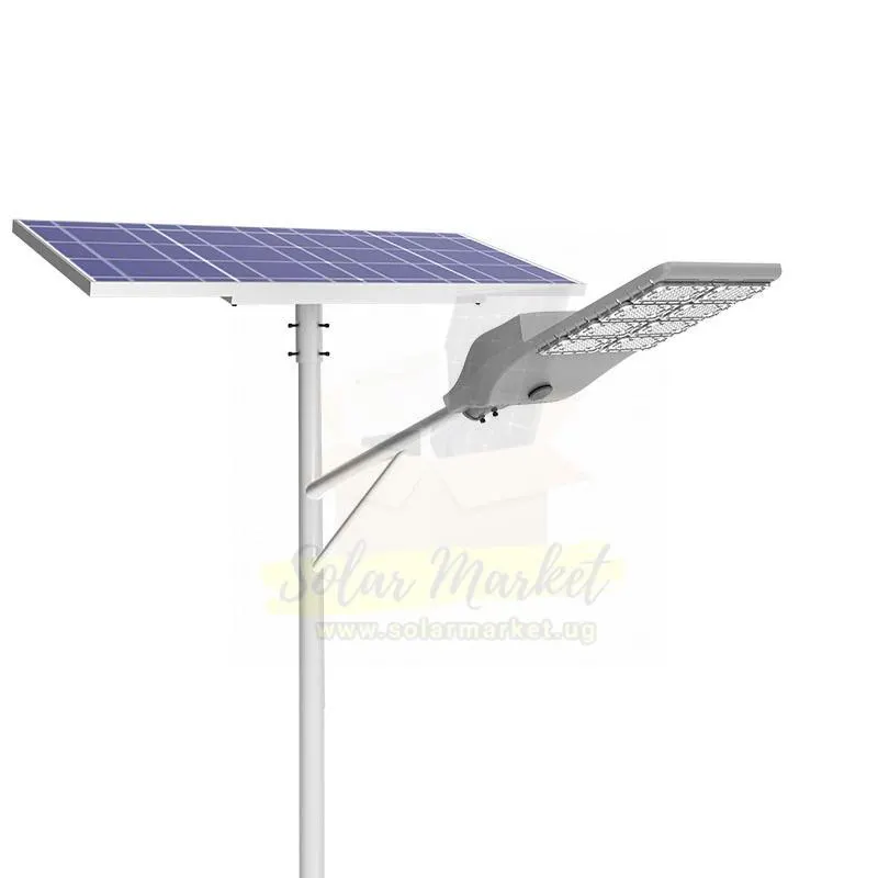 Entelechy 150W Solar Street Light for Public and Commercial Outdoor Lighting 160-180LM/W 1kWh LiFePO4 Battery 120W*2 Solar Panel 3000-6500K CCT (BST-AIT-240150P-S03)