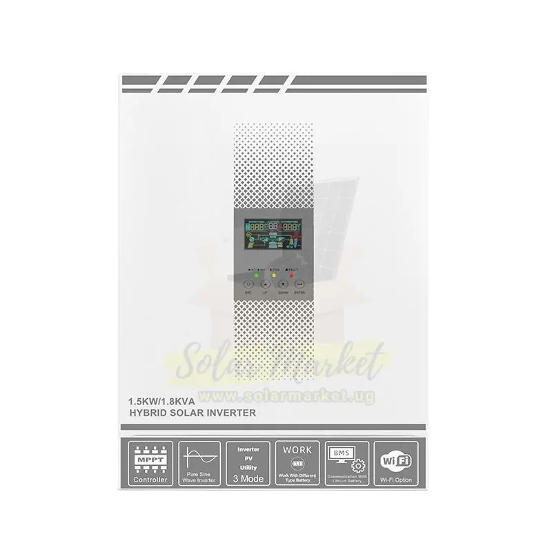 Entelechy 1500W Solar Hybrid Inverter for Home and Small Business Backup 230VAC Output 12VDC Battery 500VDC PV Input 100A Solar Charging RS232 Communication 0-55C Operating Temperature (BST-HPL-1500W)