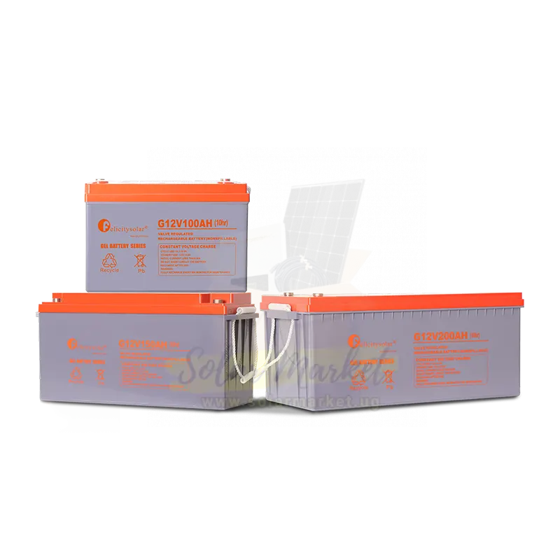 Felicity 200Ah 12V GEL Solar Battery for Off-Grid and Solar Backup Deep Cycle Energy Storage 522x240x219mm 61.5kg (G12V200AH)