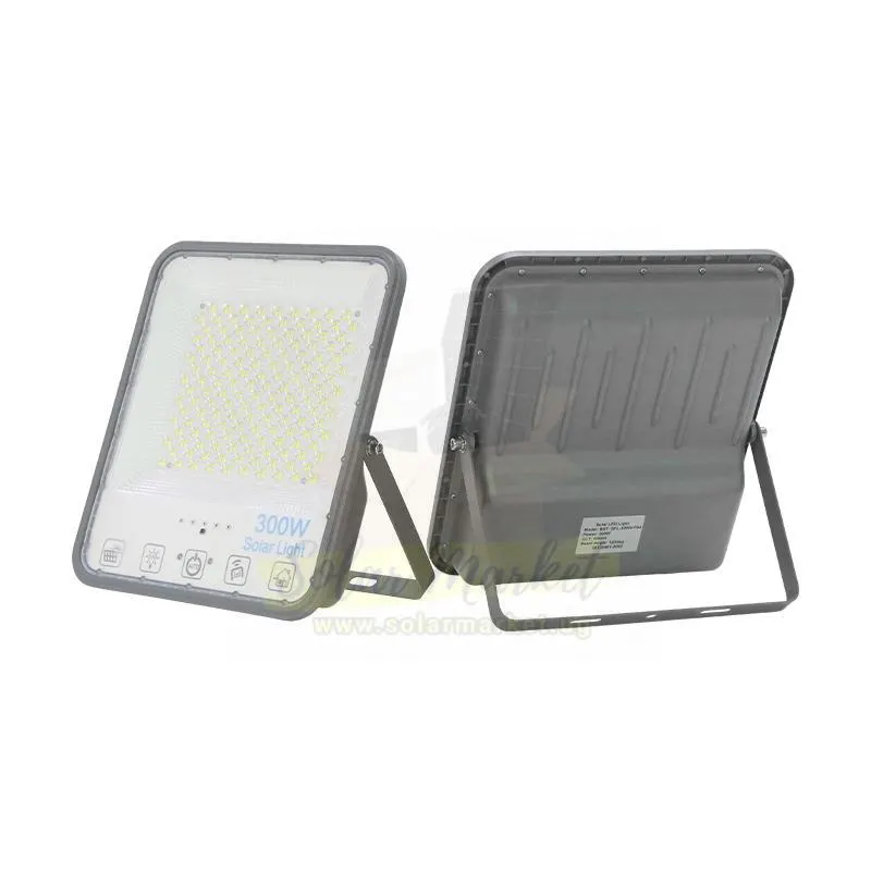 Entelechy 300W Solar Street Light with 40W Mono Solar Panel for Outdoor Area and Security Lighting 6V 36000mAh LiFePO4 Battery IP66 120 Degree Beam 3000-6500K 3-Year Warranty (BST-SFL-300W-F04)