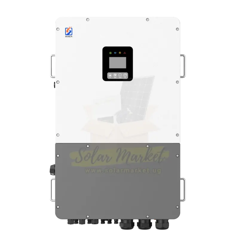 Sosen 40kW Three Phase Hybrid Inverter for Commercial and Industrial Solar Backup 380/400VAC 4 MPPT 150-850VDC Range 8 Units Parallel IP66 (SSE-HH40K-P3EU)
