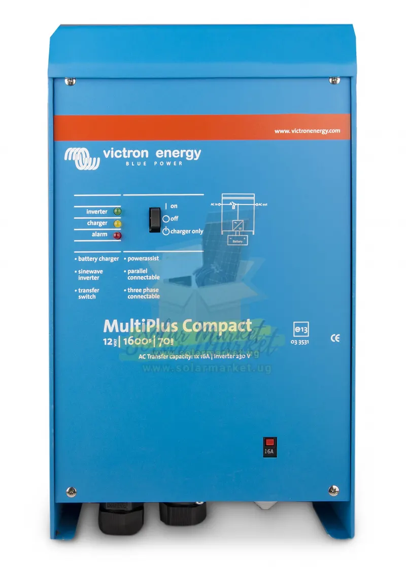 Victron Multiplus 12/1600/70 Inverter Charger 12V Single Phase for Residential solar, Off-grid rural, Commercial backup