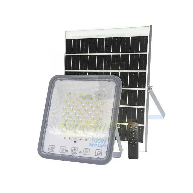 Entelechy 100W Solar Street Light with 22W Mono Solar Panel for Outdoor Area Lighting 6V 18000mAh LiFePO4 Battery 120 Degree Beam IP66 3-Year Warranty (BST-SFL-100W-F04)