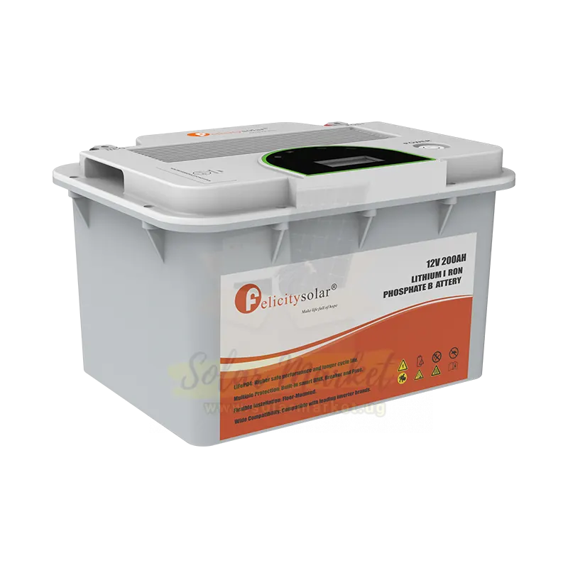 Felicity 12V 200Ah Lithium Solar Battery for Home and Small Business Backup 2.56kWh Energy 6000 Cycles DOD95% Up to 16 in Parallel FelicitySolar Inverter Communication (FLA12200)