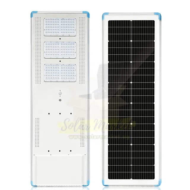 Cworth 100W Street Light with 145W Solar Panel 920Wh Lithium Battery All-in-One for Public and Commercial Outdoor Lighting 30200lm 6500K IP65 6-9m Installation Height (C1-100W)
